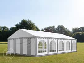 Párty stan 5x10 m, placha z PVC, šedá-bílá, se spodním rámem Párty stan 5x10 m, placha z PVC, šedá-bílá, se spodním rámem