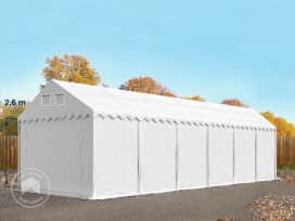 Skladový stan 4x12 m, plachta z PVC, bílá, se spodním rámem, bez sady Statika Skladový stan 4x12 m, plachta z PVC, bílá, se spodním rámem, bez sady Statika