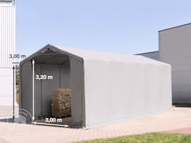 Plachtová hala 4x12 m, plachta z PVC, šedá, bez sady Statika Plachtová hala 4x12 m, plachta z PVC, šedá, bez sady Statika