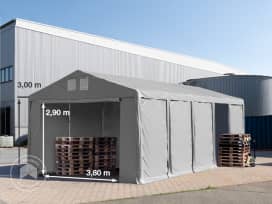 Skladový stan 5x10 m, plachta z PVC, šedá, se spodním rámem, bez sady Statika Skladový stan 5x10 m, plachta z PVC, šedá, se spodním rámem, bez sady Statika