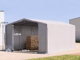 Plachtová hala 8x8 m, plachta PRIMEtex, šedá, bez sady Statika Plachtová hala 8x8 m, plachta PRIMEtex, šedá, bez sady Statika
