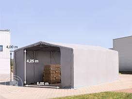 Plachtová hala 8x10 m, plachta z PVC, šedá, bez sady Statika Plachtová hala 8x10 m, plachta z PVC, šedá, bez sady Statika