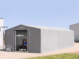 Plachtová hala 8x16 m, plachta PRIMEtex, šedá, bez sady Statika