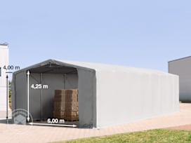 Plachtová hala 8x16 m, plachta PRIMEtex, šedá, bez sady Statika