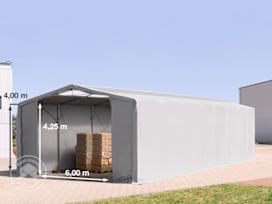 Plachtová hala 8x16 m, plachta PRIMEtex, šedá, bez sady Statika