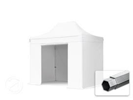 Nůžkový stan 3x2 m, hliník, vč. 4 bočnic bílá