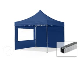 Nůžkový stan 3x3 m, hliník, vč. 2 bočnic tmavě modrá