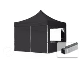 Nůžkový stan 3x3 m, hliník, vč. 4 bočnic černá Nůžkový stan 3x3 m, hliník, vč. 4 bočnic černá
