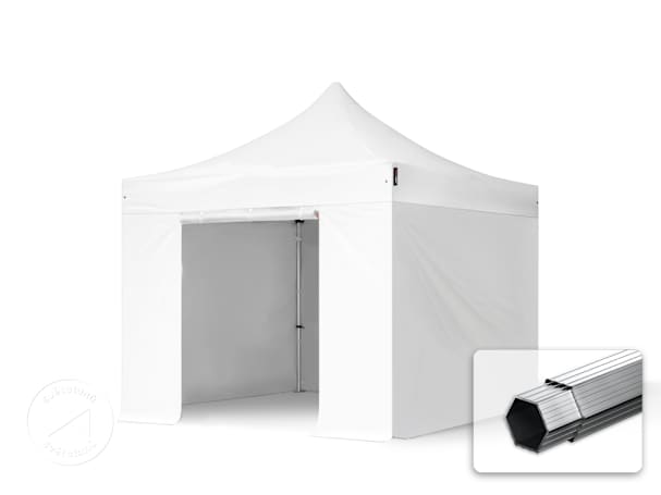 Nůžkový stan 3x3 m, hliník, vč. 4 bočnic bílá Nůžkový stan 3x3 m, hliník, vč. 4 bočnic bílá