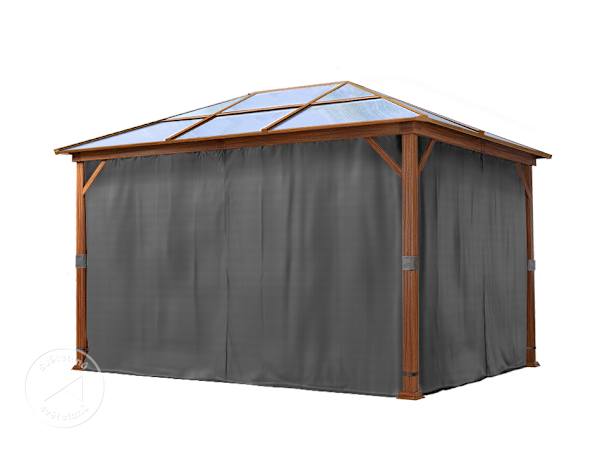 Závěsy (4 díly) pro zahradní altán Forest Deluxe, 3x4m, loft grey