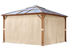 Závěsy (4 díly) pro zahradní altán Forest Deluxe, 4x4m, champagne