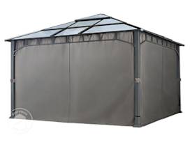 Závěsy (4 díly) pro zahradní altán Sunset Deluxe, 4x4m, loft grey