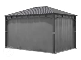 Závěsy (4 díly) pro zahradní altán Sunset Superior, 3x4m, loft grey