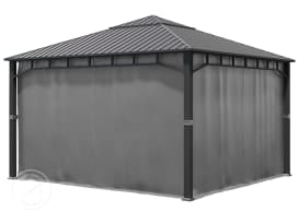 Závěsy (4 díly) pro zahradní altán Sunset Superior, 4x4m, loft grey
