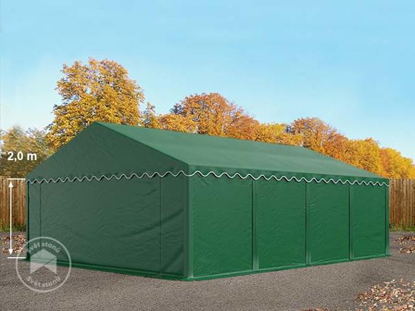 Skladový stan 5x8 m, plachta z PVC, tmavě zelená Skladový stan 5x8 m, plachta z PVC, tmavě zelená