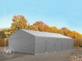 Skladový stan 5x10 m, plachta z PVC, šedá, se spodním rámem Skladový stan 5x10 m, plachta z PVC, šedá, se spodním rámem