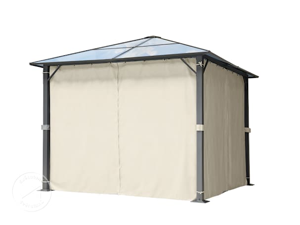 Závěsy (4 díly) pro zahradní altán Moonlight Deluxe, 3x3m, cream
