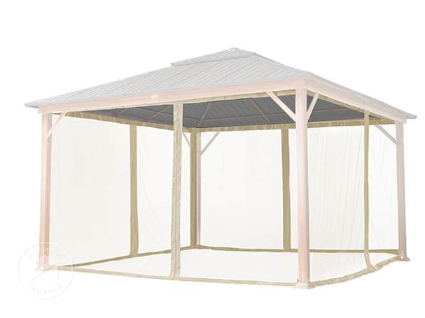 Moskytiéra (4dílná) pro zahradní altán Forest Superior 4x4 m, champagne