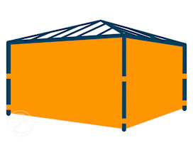 Závěsy (4dílná) pro Zahradní altány Luma Deluxe, 4x4m, loft grey