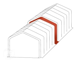 Spojovací / dešťový okap 3 m, XXL, PVC, bílý, stany s výškou 3 m, tmavě zelená