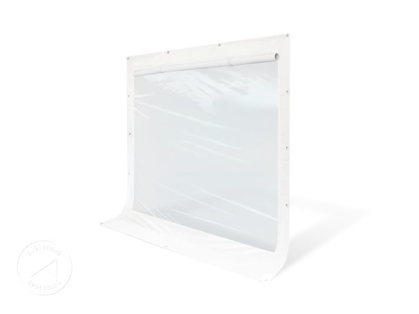 Bočnice z PVC 2x2 m s panoramatickým oknem a roletou