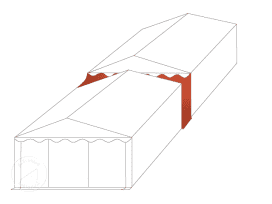 Spojovací / dešťový okap 3 m, XXL, PVC, bílý, pro párty stany s výškou 2 m, bílá