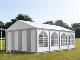 5x8 m partytält, med bottenram, PVC 800, grå-vit 5x8 m partytält, med bottenram, PVC 800, grå-vit
