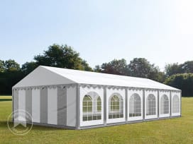 6x12 m partytält, med bottenram, PVC 750, grå-vit 6x12 m partytält, med bottenram, PVC 750, grå-vit