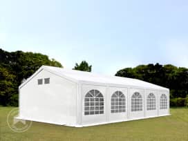 5x10 m partytält, med bottenram, PE 550, vit