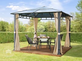 Paviljong, Hardtop Sunset Deluxe, champagne, 3x3m  Paviljong, Hardtop Sunset Deluxe, champagne, 3x3m