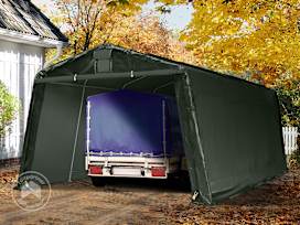 Garagetält 3,3x6,2m, PE duk, mörkgrön