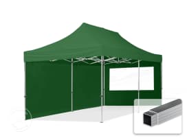 3x6 m snabbtält, ECONOMY aluminium, med sidodelar (panoramafönster), mörkgrön 3x6 m snabbtält, ECONOMY aluminium, med sidodelar (panoramafönster), mörkgrön
