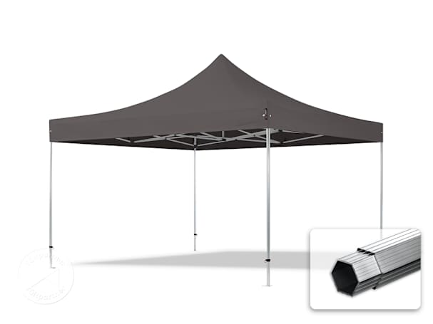 4x4 m snabbtält, Professional aluminium, mörkgrå