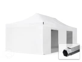 4x8 m snabbtält, Professional aluminium, med sidodelar, vit