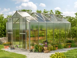 Växthus, 259 x 384 cm, 6 mm Kanalplastplattor