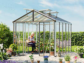 263 x 325 cm Växthus, standard aluminium natur 263 x 325 cm Växthus, standard aluminium natur