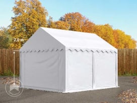 Lagertält 3x4 m, med bottenram, PVC 800 vit