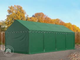 Lagertält 4x8 m, med bottenram, PVC 800 mörkgrön
