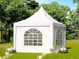3x3 m pagodtält, PVC-presenning, vit