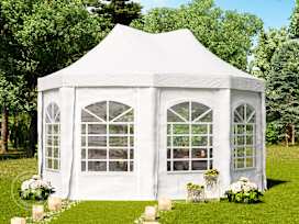 3x4,1 m pagodtält, PVC-presenning, vit