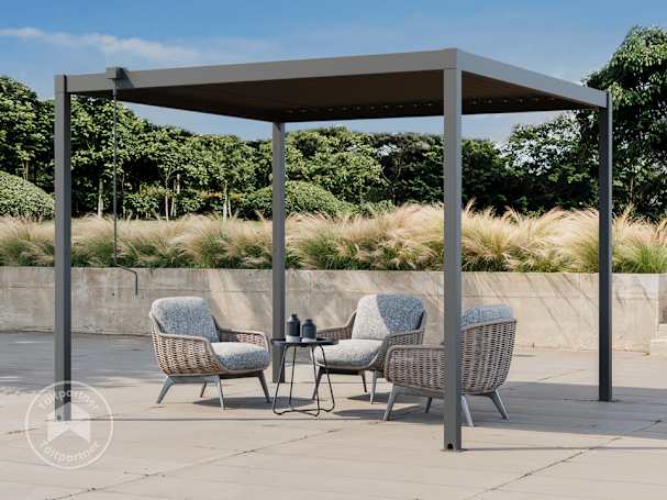 3x3m Pergola, Lamelltak, antracit 3x3m Pergola, Lamelltak, antracit