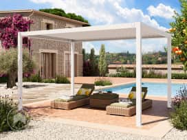 3x4m Pergola, Lamelltak, vit