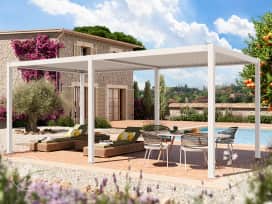 3x6m Pergola, Lamelltak, vit 3x6m Pergola, Lamelltak, vit