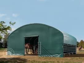 Vindskydd 8x8m, PVC duk, mörkgrön, förankring jordspikar