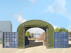Frontvägg till containertak 6m bredd, PVC, mörkgrön