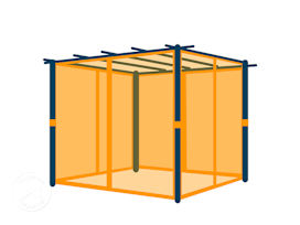 Myggnät till Pergola Classic, stone, 3x3m, 4 delar