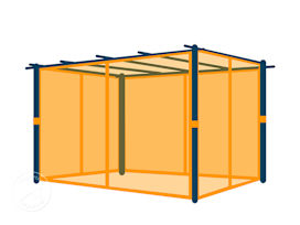 Myggnät till Pergola Classic, stone, 3x4m, 4 delar