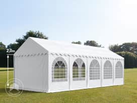 4x10m, Partytelt, PVC-teltdug, hvid, med bundramme