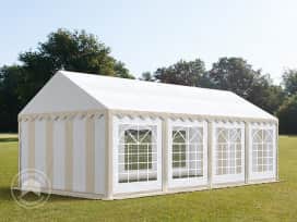 4x8m, Partytelt, PVC-teltdug, beige og hvid