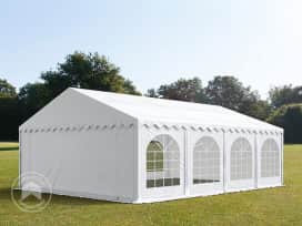 6x8m, Partytelt, PVC-teltdug, hvid, med bundramme